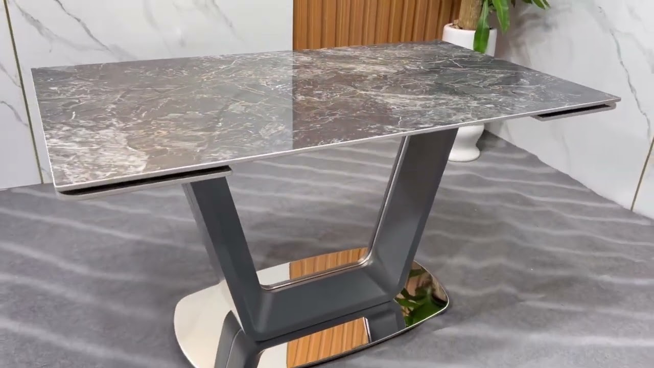 Bàn thông minh chân chữ U mặt đá đen