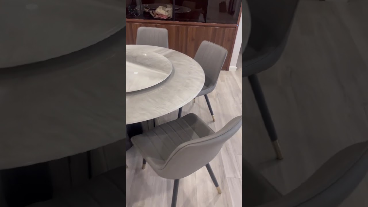 Bàn ăn tròn xoay mặt đá cẩm thạch cao cấp - Tongkhonoithatgiadinh.com