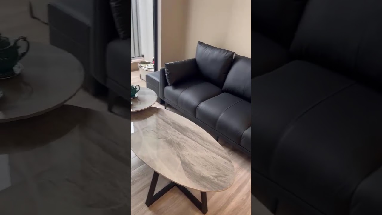 Bàn Trà Đôi Elip Mặt Đá Ceramic – SP9686