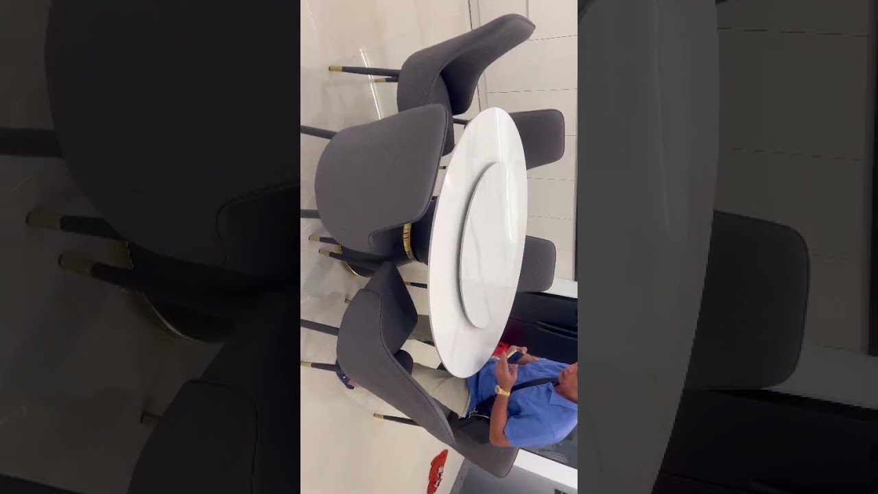 Bàn ăn 6 ghế mặt đá tròn xoay thông minh nhập khẩu cao cấp - Tongkhonoithatgiadinh.com