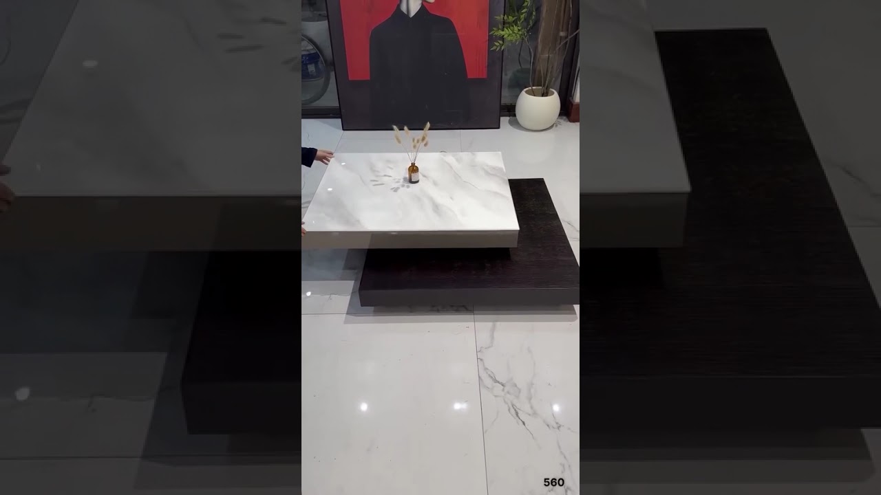 Bàn trà mặt đá, gỗ hình vuông 2 tầng nhập khẩu - tongkhonoithatgiadinh.com