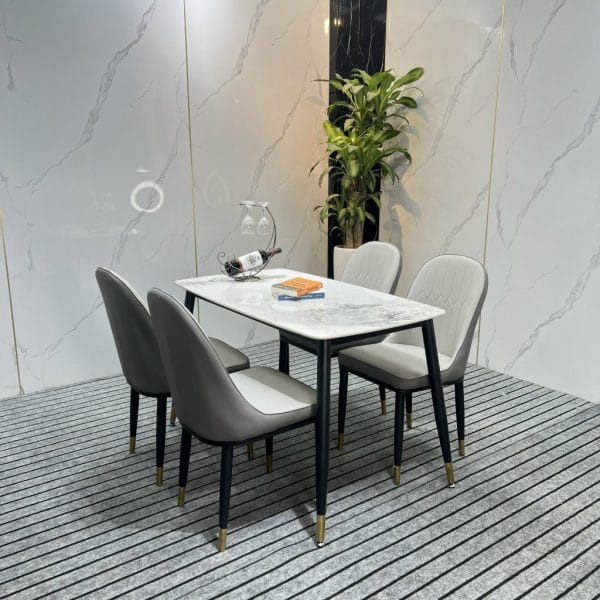 Ban An 4 Ghe Mat Da Ceramic Chan Con Ghe Da Monet Hien Dai Sp1458