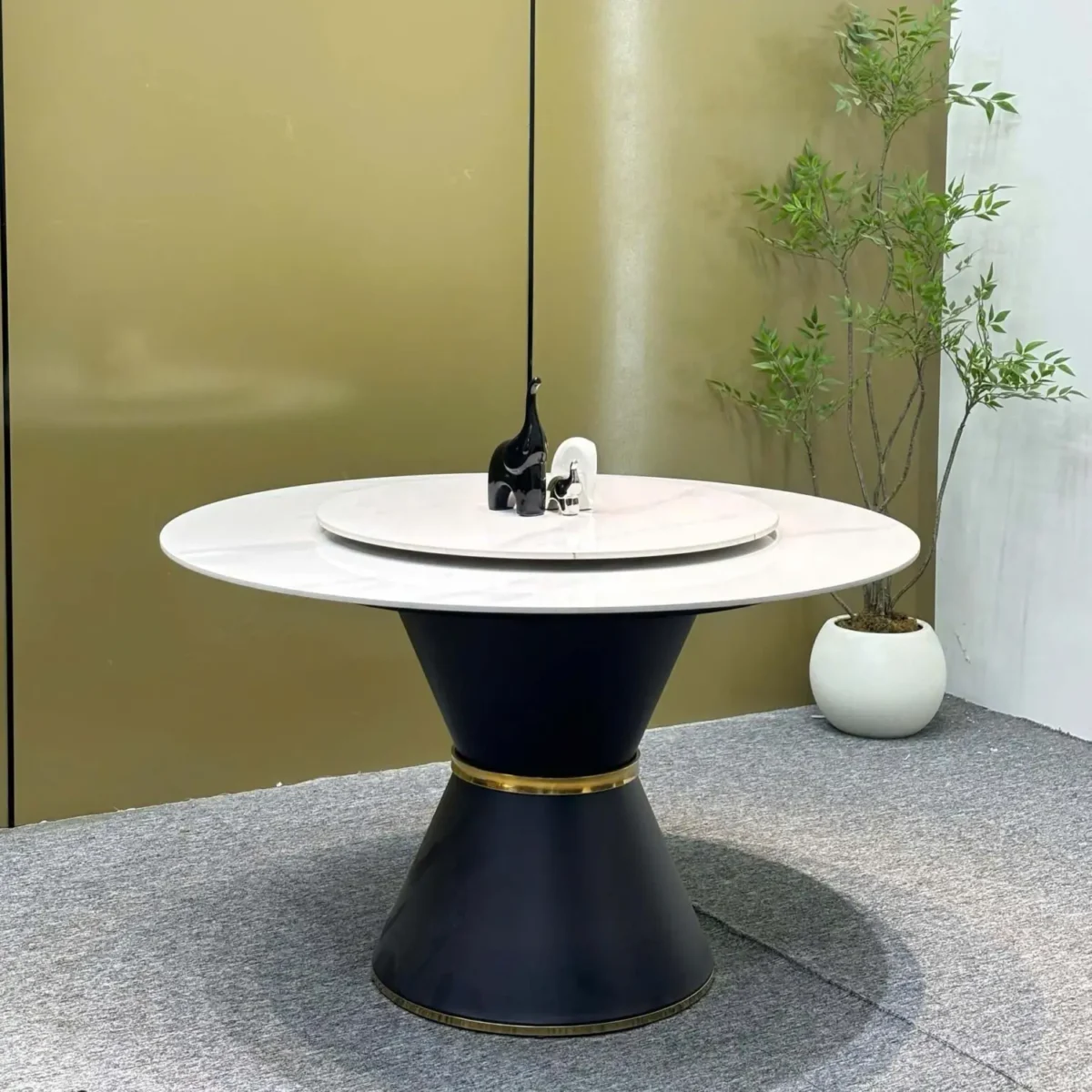 Bàn ăn 6 ghế mặt đá tròn xoay thông minh nhập khẩu cao cấp - SP1339 - Ảnh 9