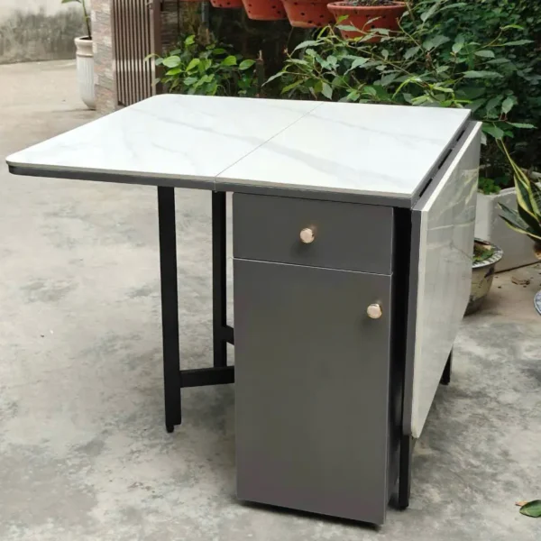 Bàn ăn thông minh 4 ghế gấp gọn mặt đá ceramic - SP2984 24 ban an thong minh 4 ghe gap gon mat da ceramic sp2984 1