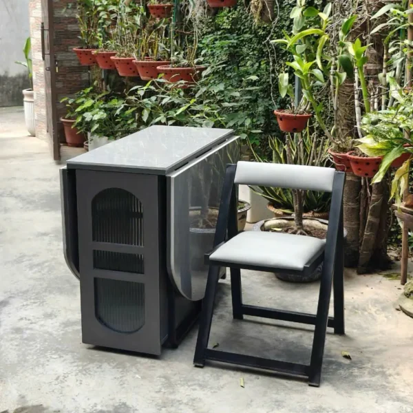 Bàn ăn thông minh 4 ghế gấp gọn mặt đá ceramic - SP2984 33 ban an thong minh 4 ghe gap gon mat da ceramic sp2984 12