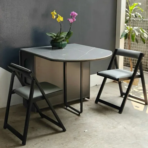 Bàn ăn thông minh 4 ghế gấp gọn mặt đá ceramic - SP2984 23 ban an thong minh 4 ghe gap gon mat da ceramic sp2984 14