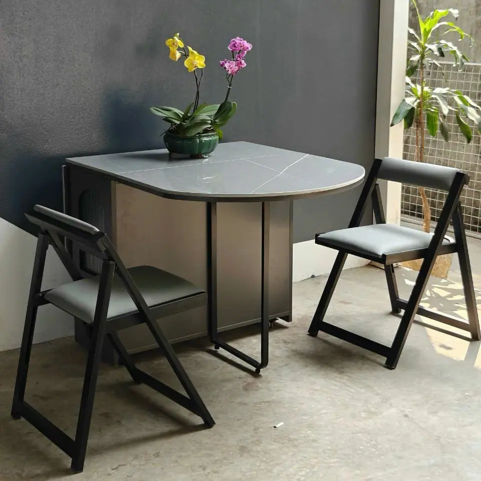 Bàn ăn thông minh 4 ghế gấp gọn mặt đá ceramic - SP2984 6 Bàn ăn thông minh 4 ghế gấp gọn mặt đá ceramic - SP2984 - Ảnh 6
