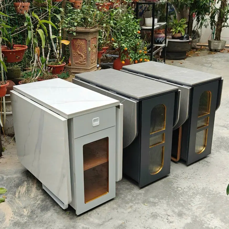 Bàn ăn thông minh 4 ghế gấp gọn mặt đá ceramic - SP2984 17 Bàn ăn thông minh 4 ghế gấp gọn mặt đá ceramic - SP2984 - Ảnh 17