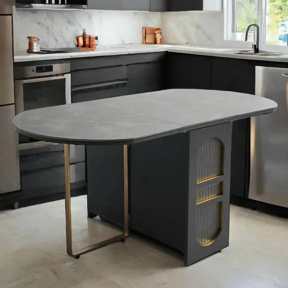 Bàn ăn thông minh 4 ghế gấp gọn mặt đá ceramic - SP2984 4 Bàn ăn thông minh 4 ghế gấp gọn mặt đá ceramic - SP2984 - Ảnh 4