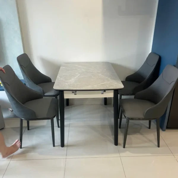 Bộ bàn ăn 4 ghế mặt đá ceramic thông minh, ghế bọc da cao cấp hiện đại - SP2947 23 bo ban an 4 ghe mat da ceramic thong minh ghe boc da cao cap hien dai sp2947 2
