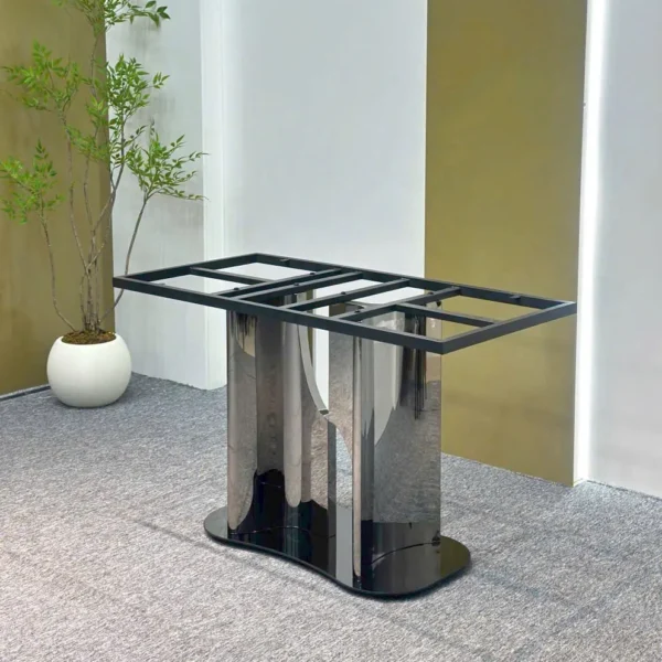 Ban An 6 Ghe Mat Da Vi Tinh The Chan Ma Inox Sang Trong Ghe Da Cao Cap Sp5991 5