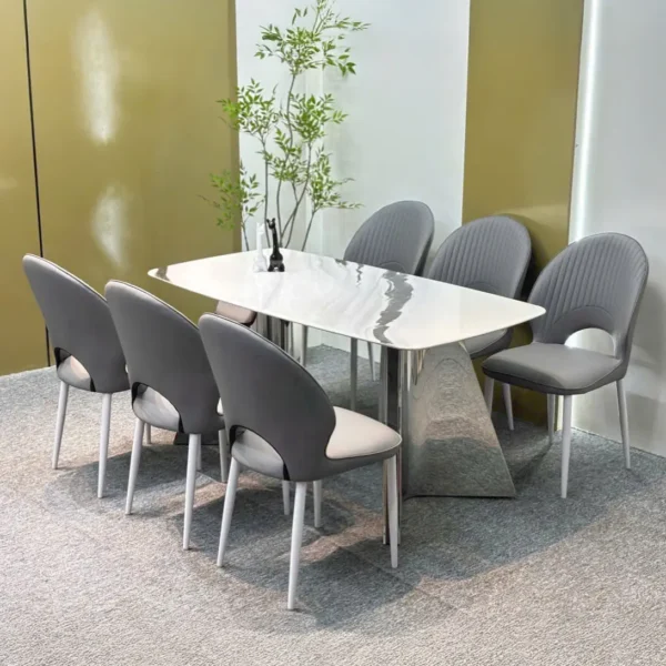 Bàn ăn 6 ghế mặt đá nhập khẩu sang trọng - SP6458