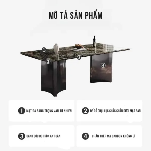 Bo Ban An 4 Ghe Mat Da Vi Tinh The Thiet Cao Cap Hien Dai Sp6237 3