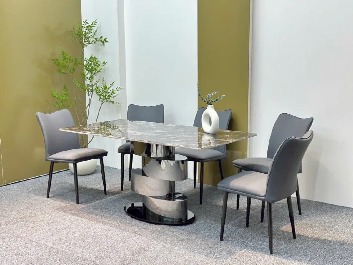 Bộ bàn ăn mặt đá cao cấp, ghế da nhập khẩu - SP6944 - Ảnh 3