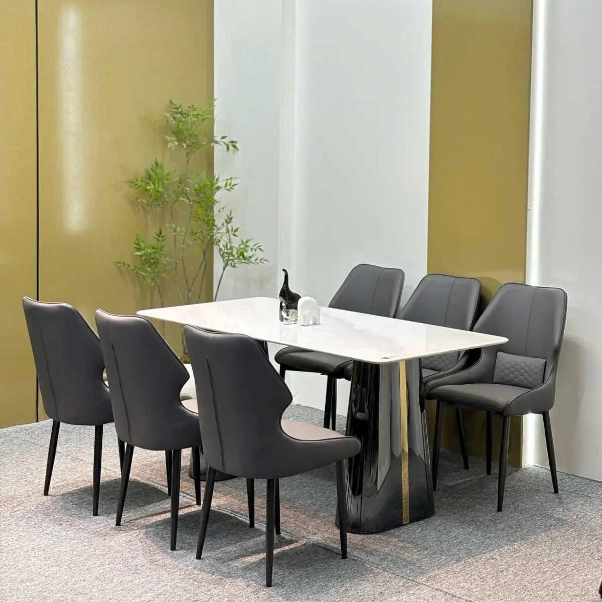 Bộ bàn ăn mặt đá cao cấp, ghế da nhập khẩu - SP6971 - Ảnh 2