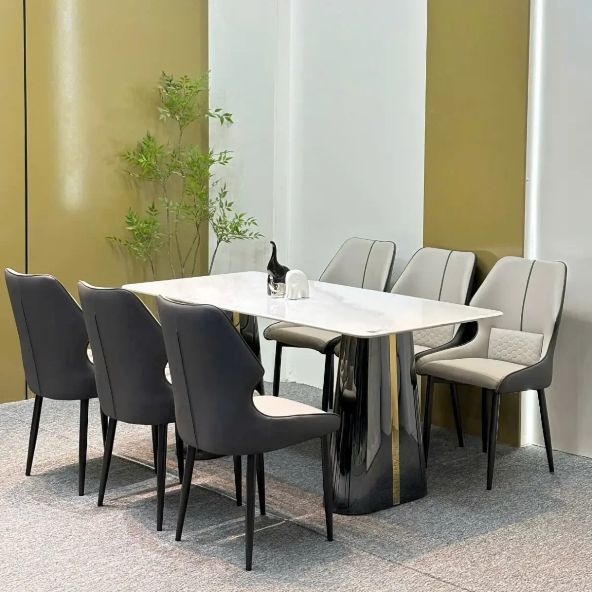 Bộ bàn ăn mặt đá cao cấp, ghế da nhập khẩu - SP6971 - Ảnh 3