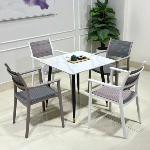 Bộ bàn ăn mặt đá Ceramic, ghế thiết kế sang trọng đẹp mắt - SP7302
