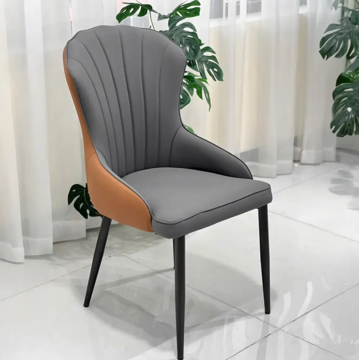Ghế ăn bọc da cao cấp, tựa lưng hình vỏ sò độc đáo - Ảnh 6