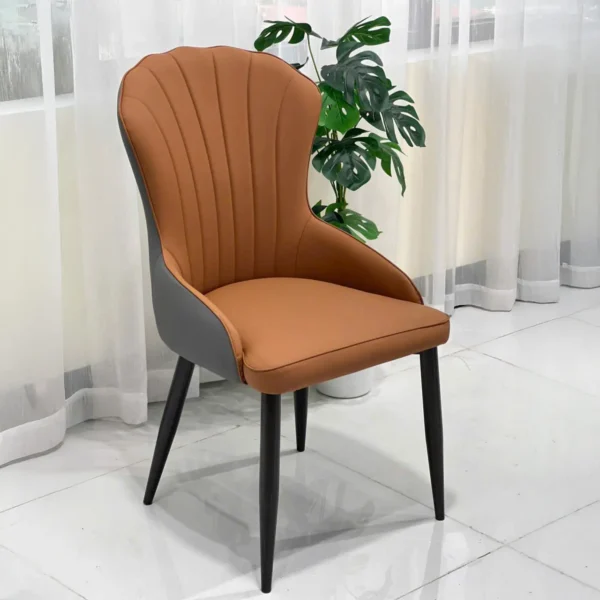 Ghế ăn bọc da cao cấp, tựa lưng hình vỏ sò độc đáo