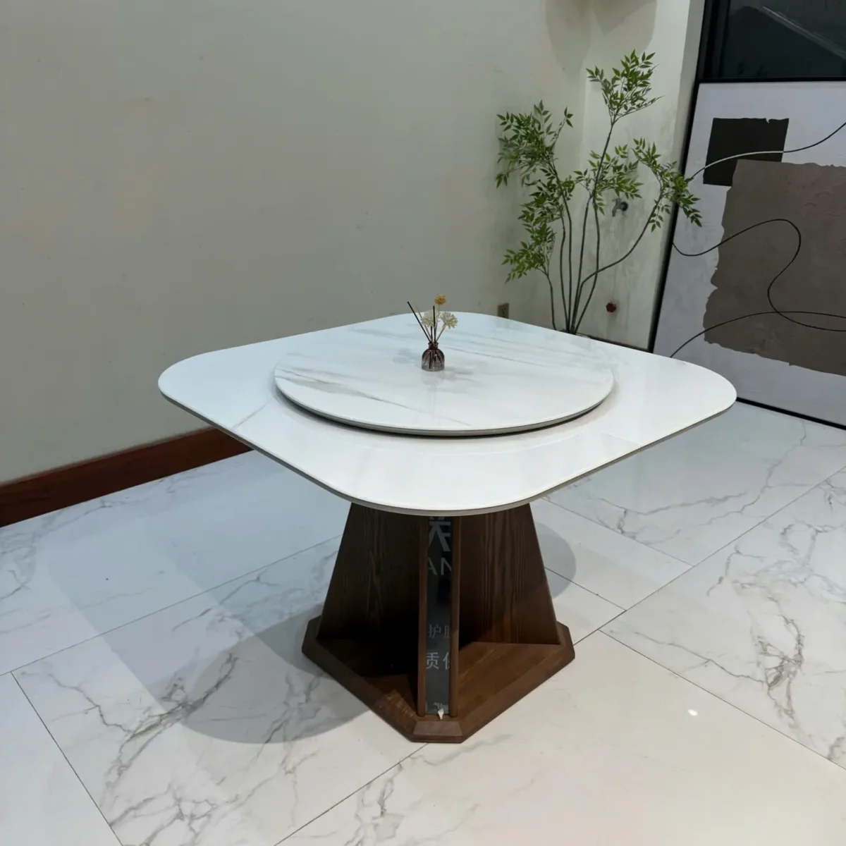 Bàn ăn thông minh 2 tầng, mặt đá vi tinh thể chân gỗ cao cấp - SP8493 - Ảnh 4