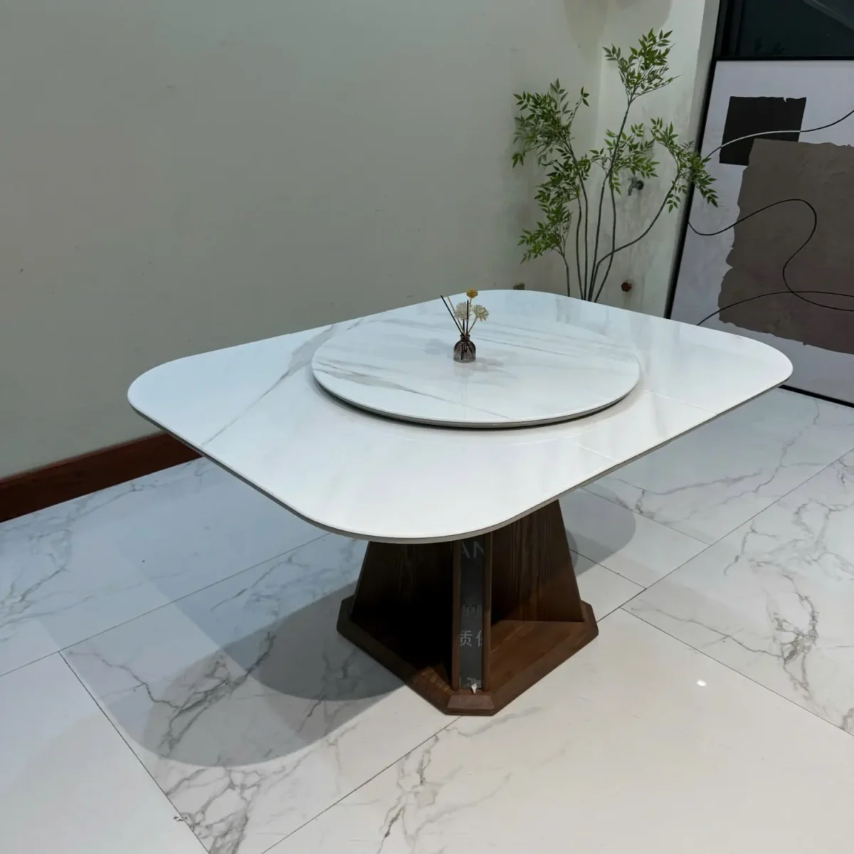 Bàn ăn thông minh 2 tầng, mặt đá vi tinh thể chân gỗ cao cấp - SP8493 - Ảnh 3