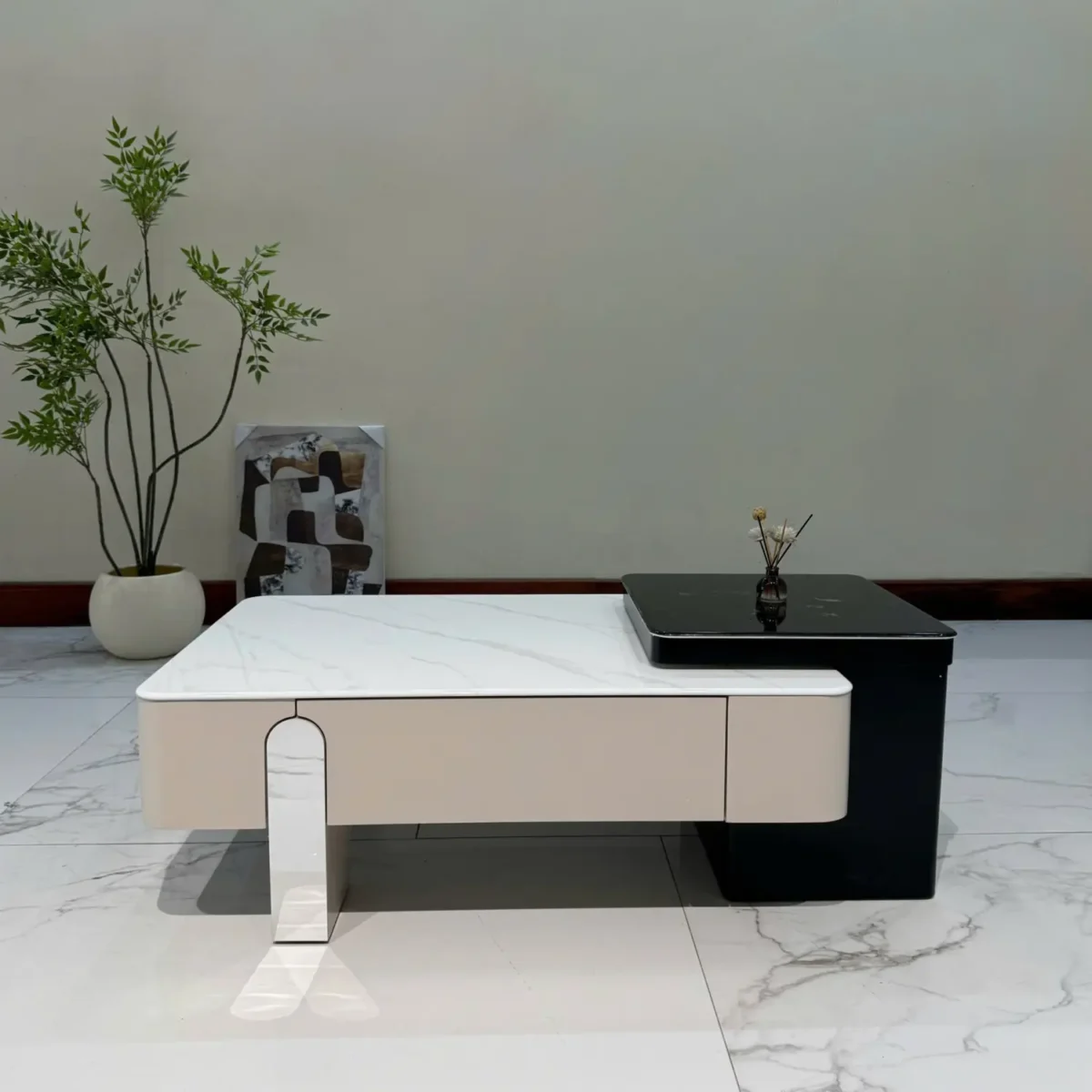Bàn trà chữ nhật mặt đá cao cấp nhập khẩu - SP7800