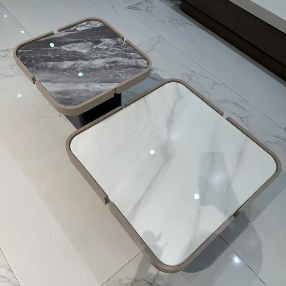 Bàn trà đôi mặt đá có ngăn kéo sang trọng nhập khẩu - SP7813 - Ảnh 5
