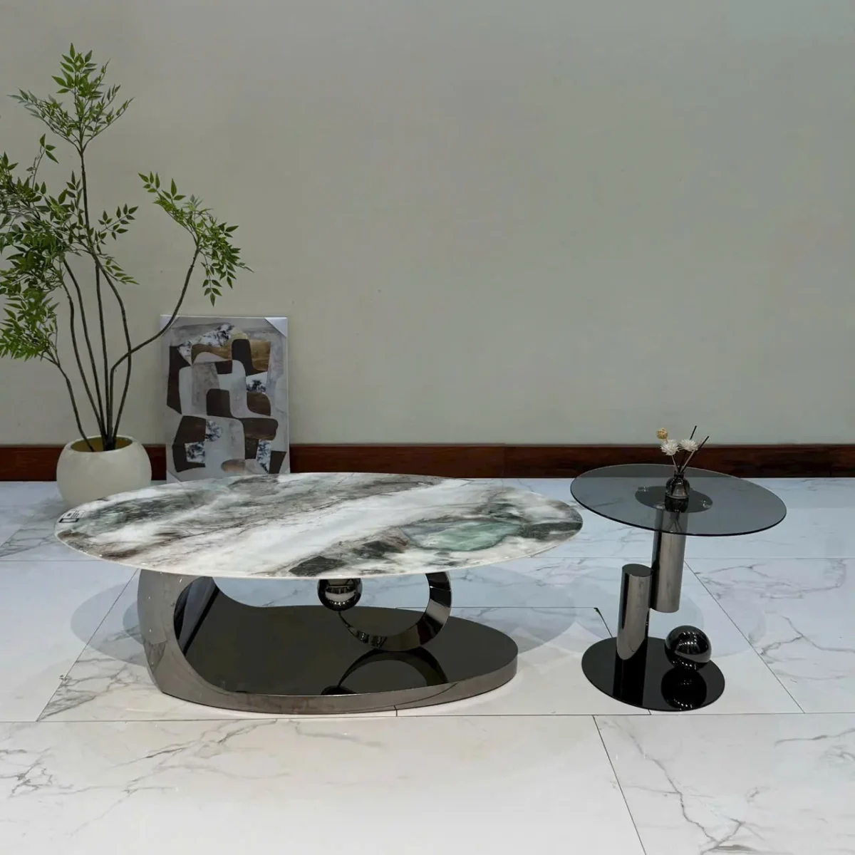 Bàn trà mặt đá cao cấp nhập khẩu - SP8366