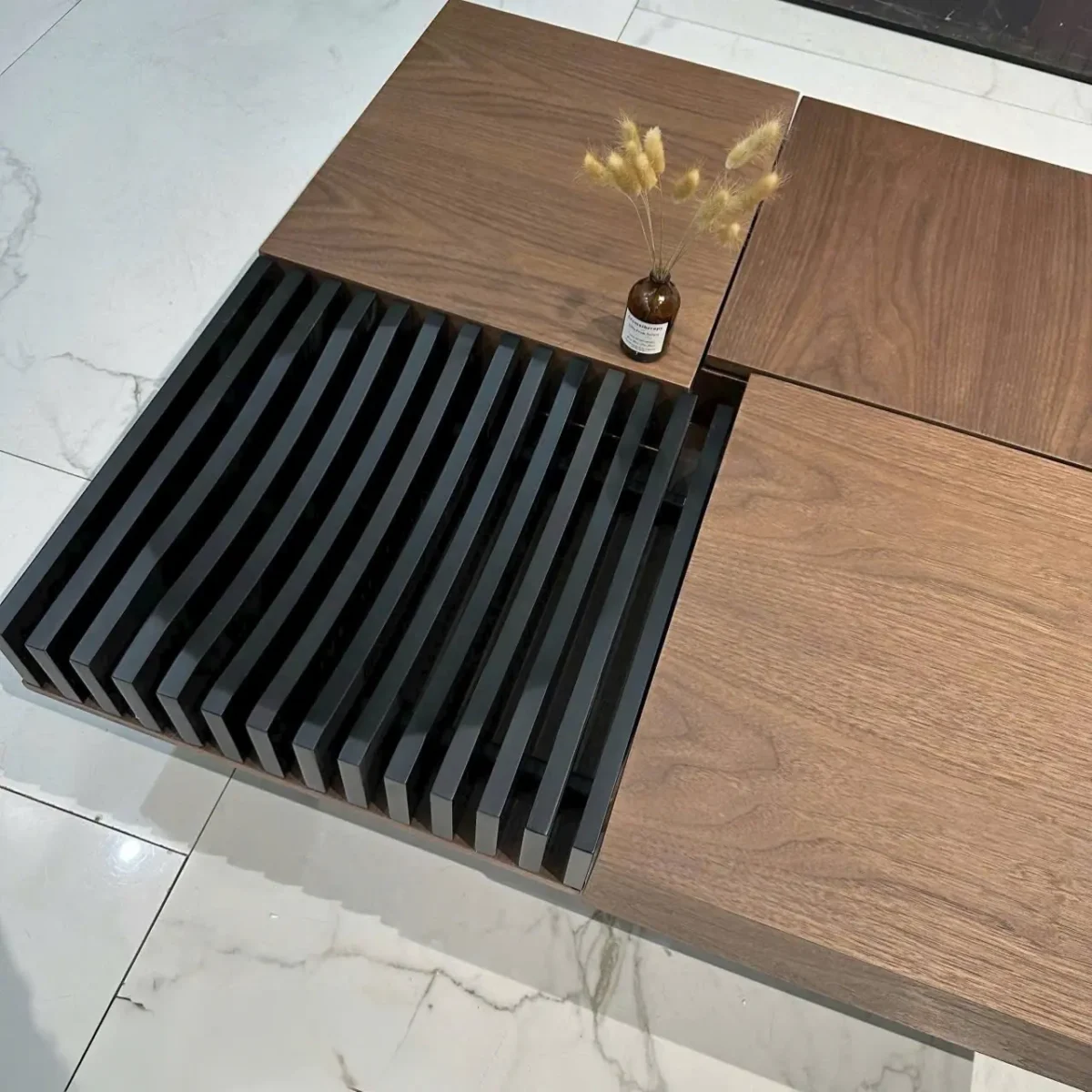 Bàn trà vuông verneer óc chó phong cách tối giản nhập khẩu cao cấp - SP7973 - Ảnh 5