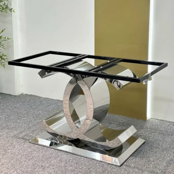 bo ban an mat da chan inox ghe boc da nhap khau cao cap sp7626 5