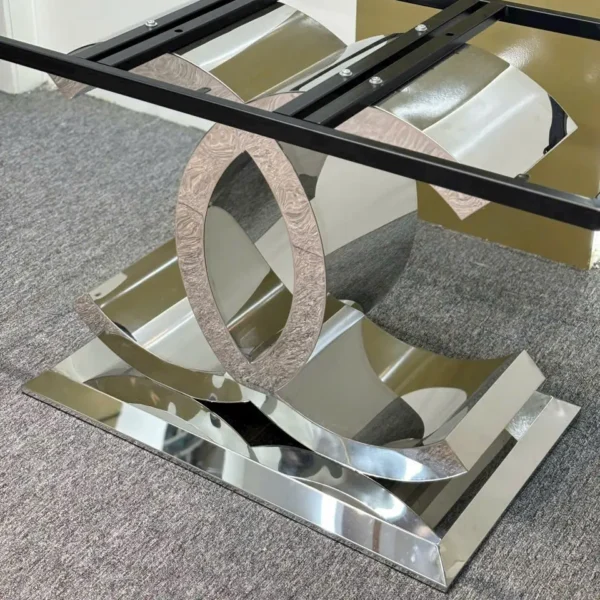 bo ban an mat da chan inox ghe boc da nhap khau cao cap sp7626 6