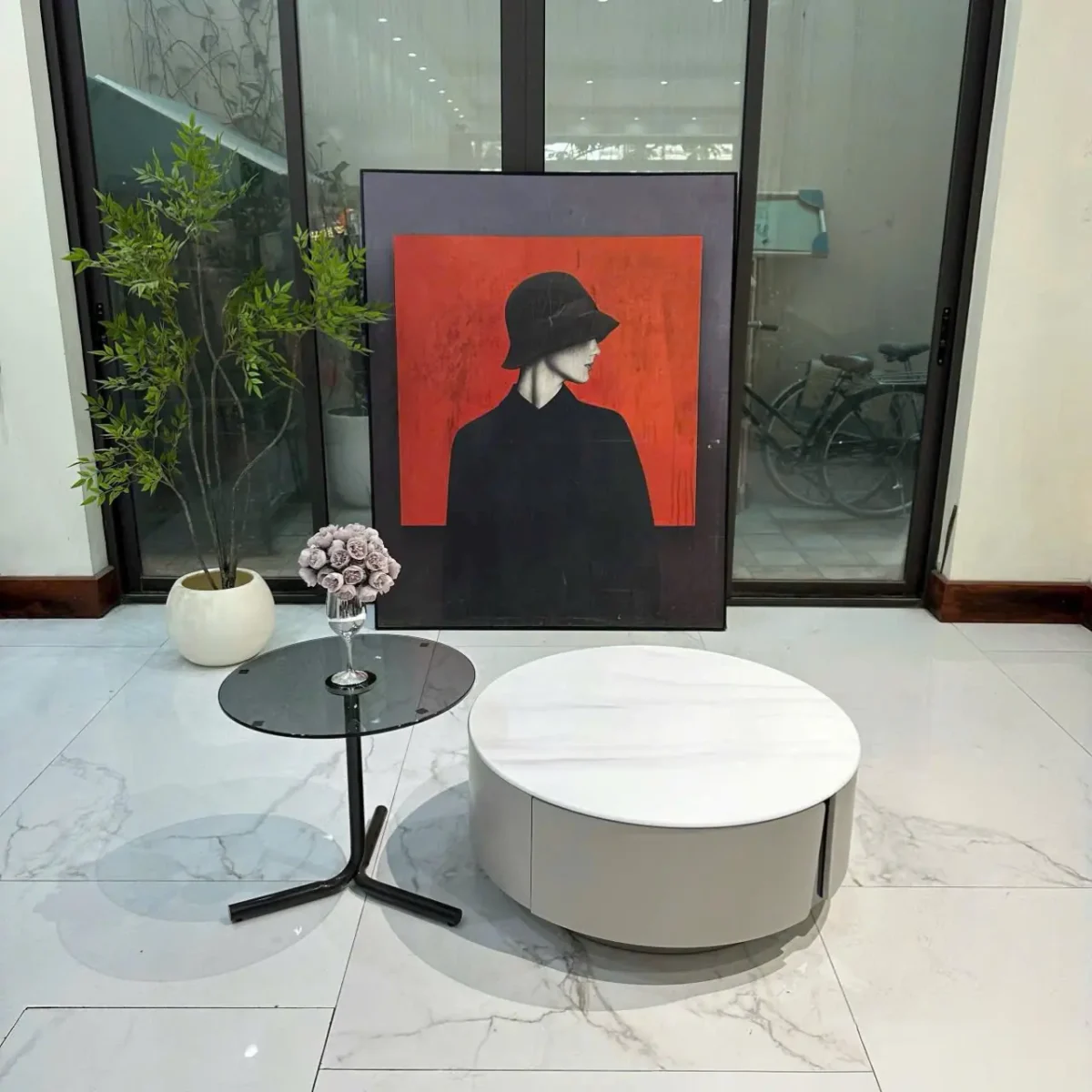 Bộ tủ kệ tivi, bàn trà mặt đá nhập khẩu - SP8332 - Ảnh 2