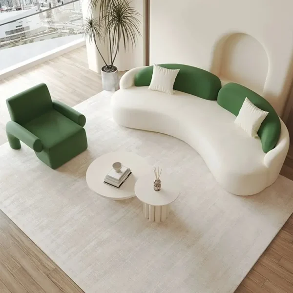 Ghế sofa bọc vải dáng cong hiện đại - SP8623