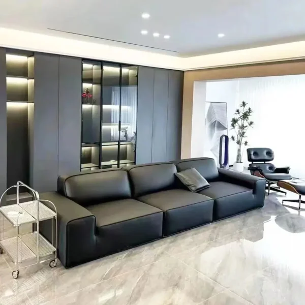 Ghế sofa da form vuông hiện đại - SP8537