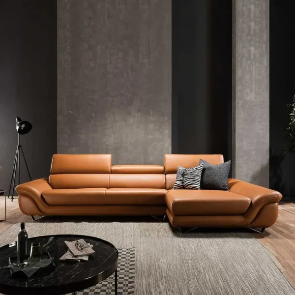 Ghế sofa góc bọc da cao cấp, có tựa đầu gật gù - SP8506