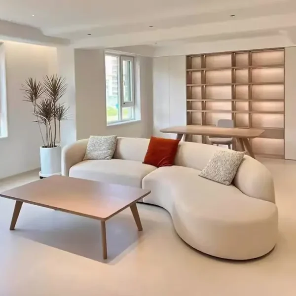 Ghế sofa vải dáng cong hiện đại - SP8937