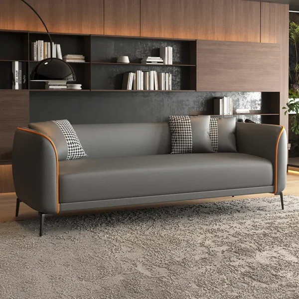 Ghế sofa văng bọc da kiểu dáng tổi giản sang trọng - SP8846