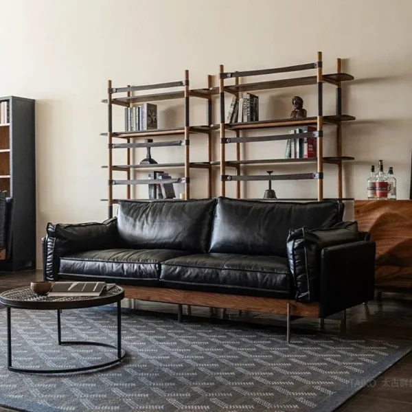 Ghế sofa văng bọc da phong cách cổ điển - SP8676