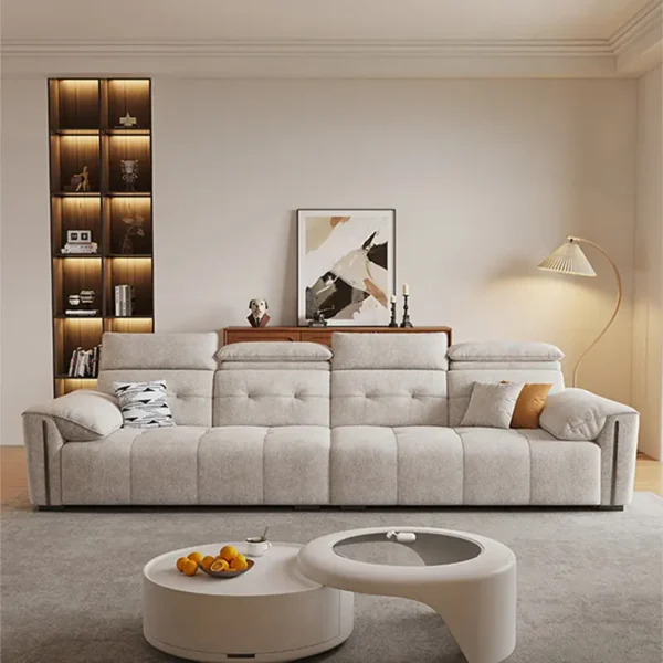 Ghế sofa văng bọc nỉ có tựa đầu gật gù cao cấp - SP8980