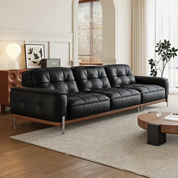 Ghế sofa văng da phong cách cổ điển - SP8757