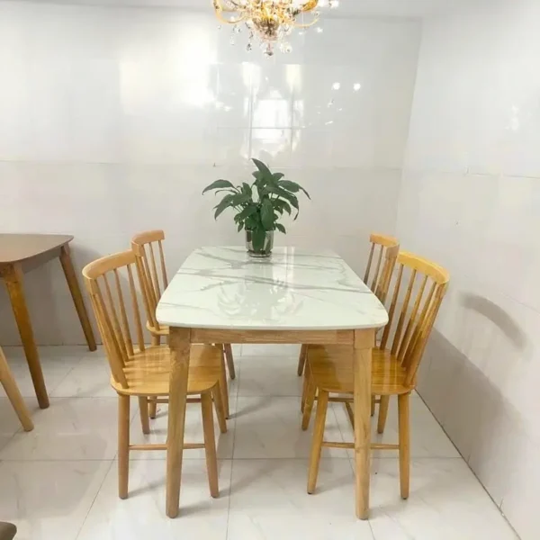 Bàn ăn mặt giả đá khung gỗ thanh lịch - SP9931