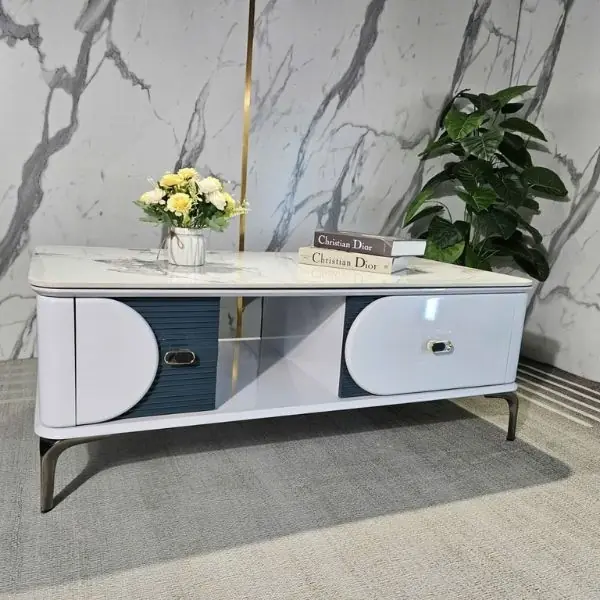 Bàn Trà Chữ Nhật Mặt Đá Ceramic Cao Cấp - SP9711