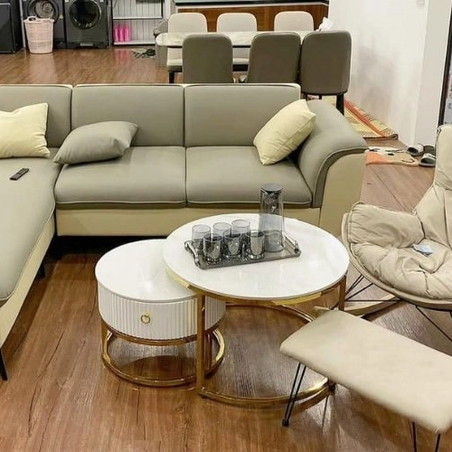 Bàn trà đôi mặt đá hiện đại - SP9746