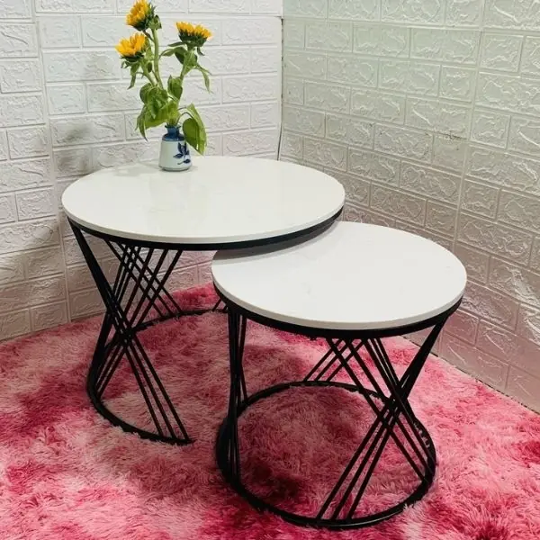 bàn trà đôi mặt đá hiện đại - SP9766