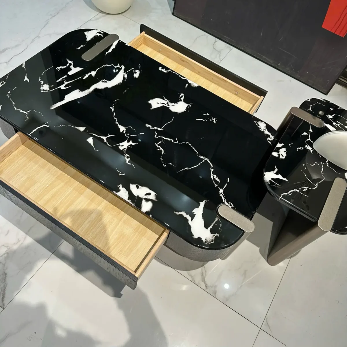 Combo bàn trà, kệ tivi mặt đá cẩm thạch hiện đại - SP9213 - Ảnh 3
