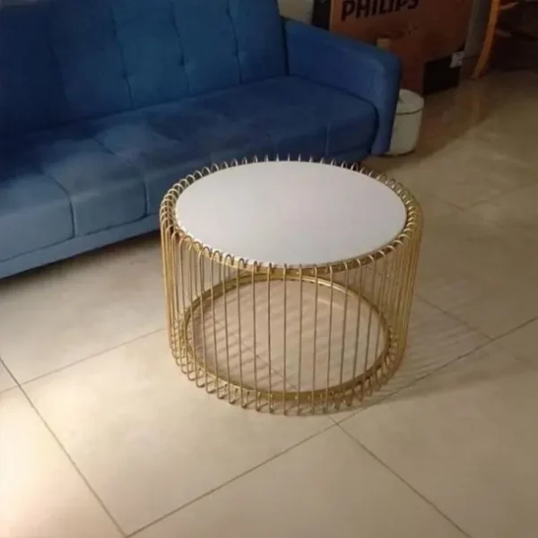 bàn trà tròn mặt đá độc đáo - SP9587