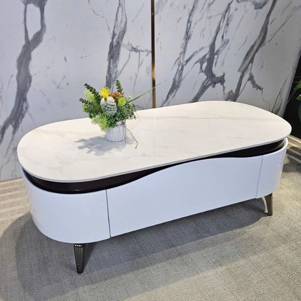 bàn trà mặt đá khung gỗ hiện đại - SP9787