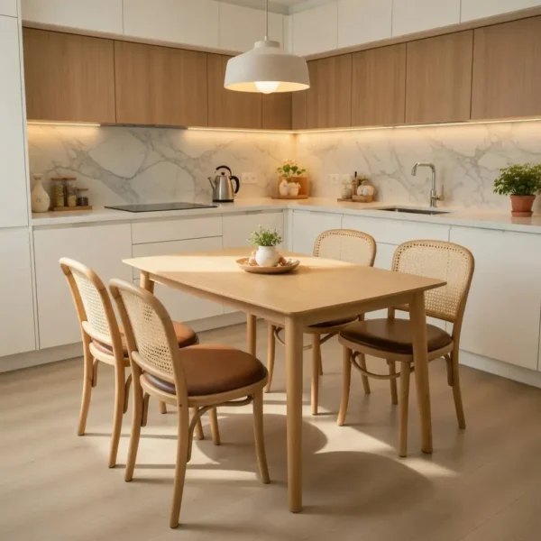 Bộ bàn ăn 4 ghế gỗ tự nhiên cao cấp - SP9834