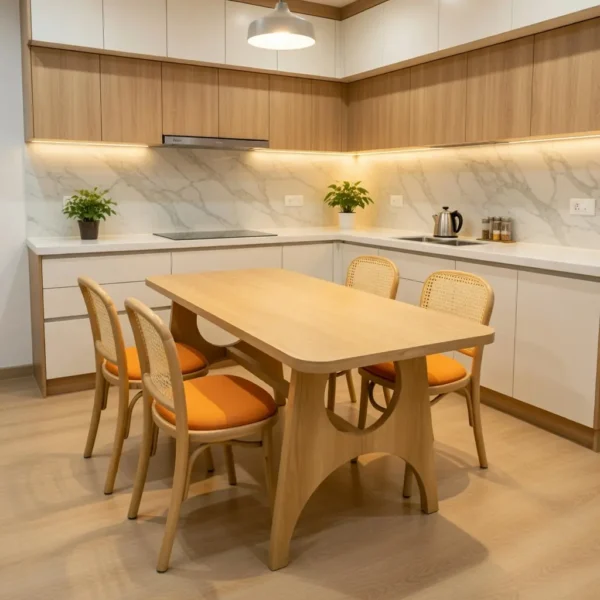 Bộ bàn ăn 4 ghế gỗ tự nhiên phong cách hiện đại - SP9829