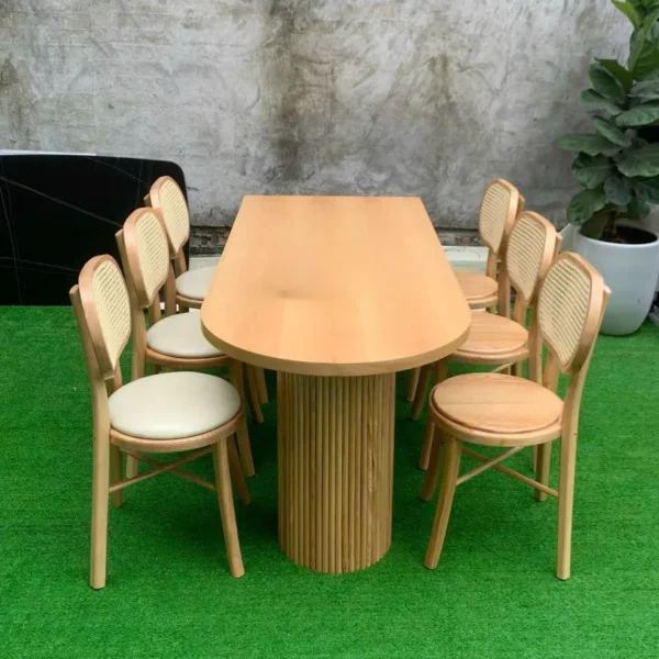Bộ bàn ăn 6 ghế gỗ tự nhiên cao cấp - SP9822